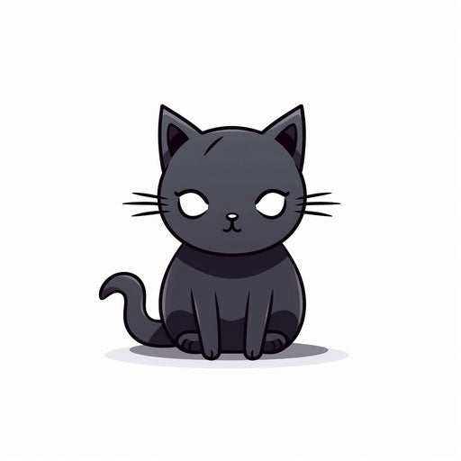 Cartoon cat in Minimalist style, on white background
