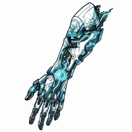 Futuristic tattoo sketch for a cybernetic arm