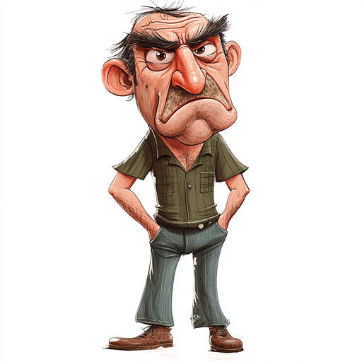 Humorous caricature of father's day clipart with human characteristics