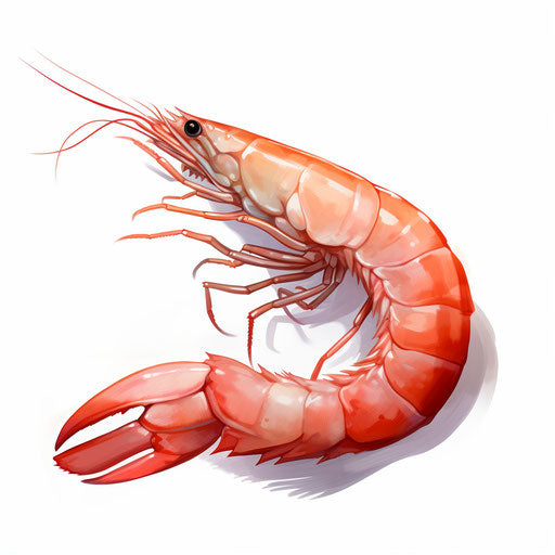 Shrimp clipart in the style of Pastel Colors Art