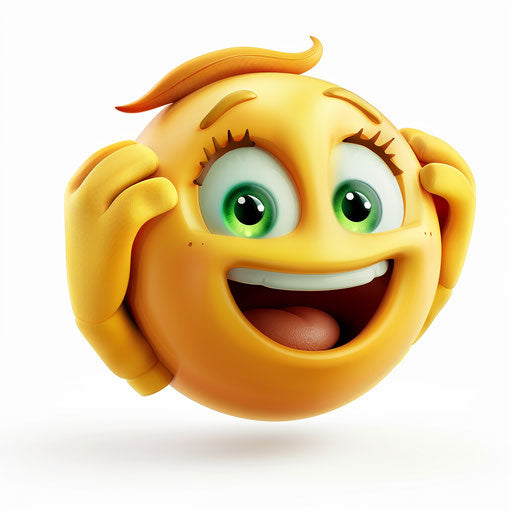 Vector illustration of a joyful smiling girl emoji