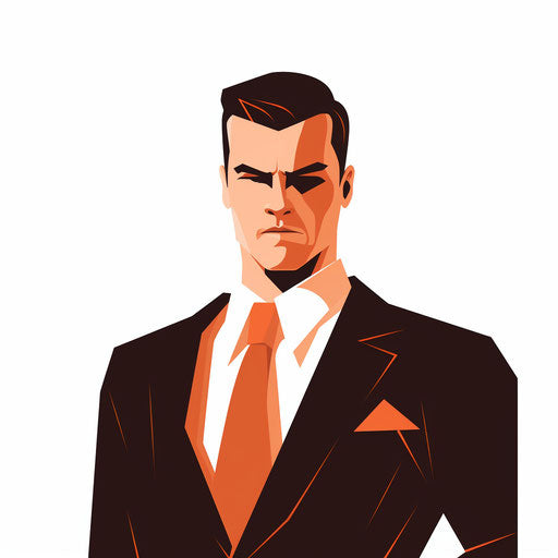 Minimalist style boss clipart on white background