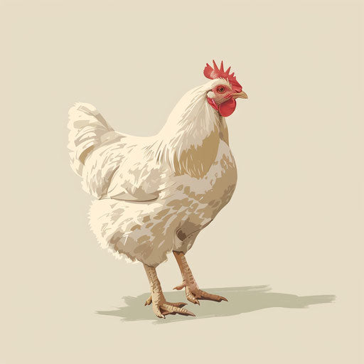 Chicken clipart on flat cream background