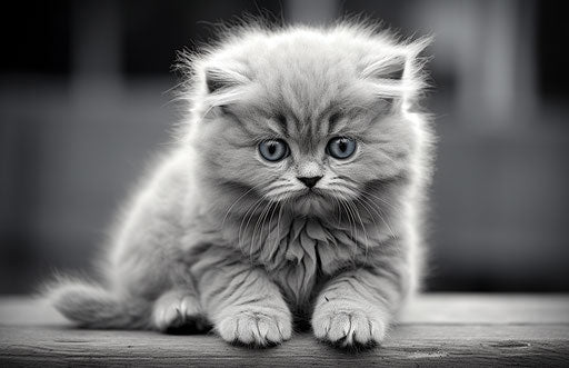 Sad grey kitten in sparklecore style