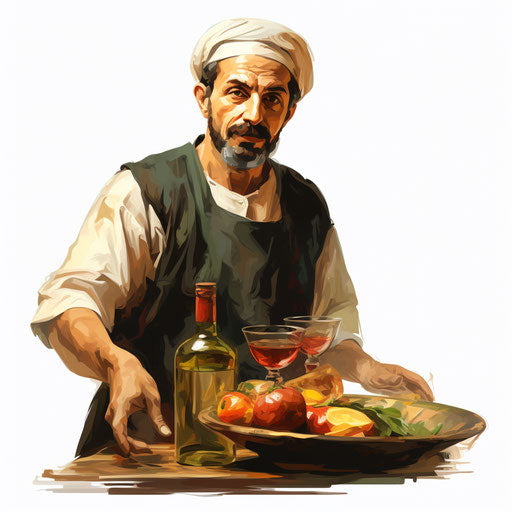 Server clipart in the style of Oil painting, on a white background