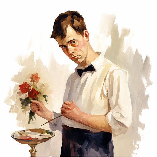 Apology clipart in the style of Oil painting, on a white background