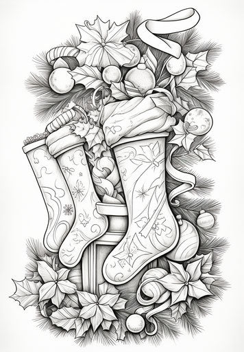 Christmas stocking coloring page