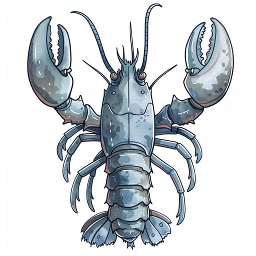 Eerie flat tattoo sketch of a phantom lobster with a tr