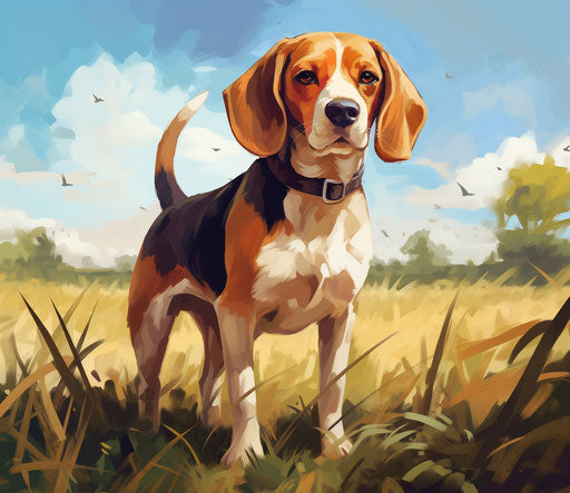 Beagle in Field During Day, Artistic Style