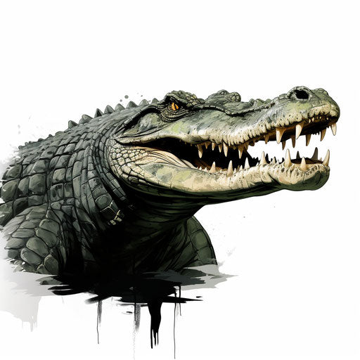 Alligator clipart in the style of Chiaroscuro Art