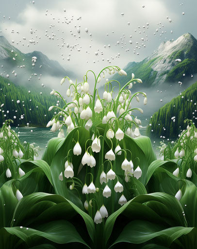 May valley, unique graphic installations with mountainous vistas