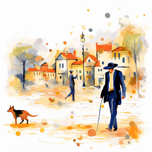 Cartoon clipart in the style of Impressionistic Art