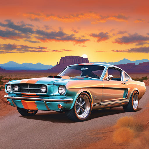 Classic pastel colors Ford Mustang GT Shelby