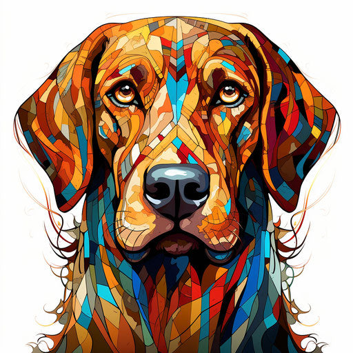 Colorful dog in graphic symmetry