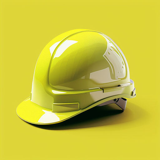 Realistic hard hat on chartreuse background, bright and detailed