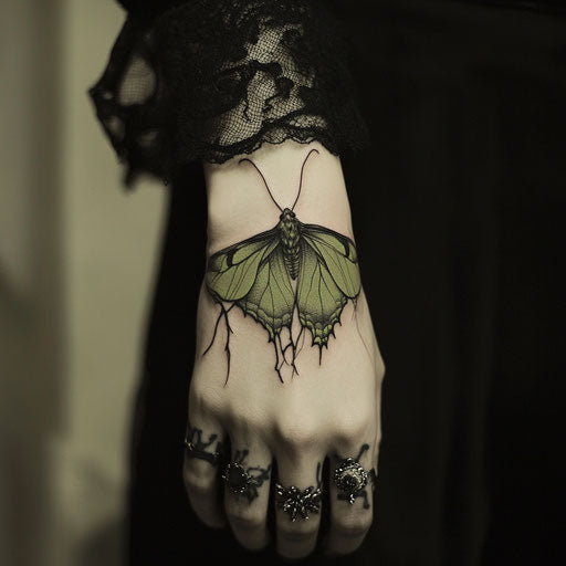 Vibrant Luna Moth Tattoo Tattoo Flash Set