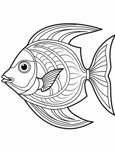 Moorish idol fish drawing for kids