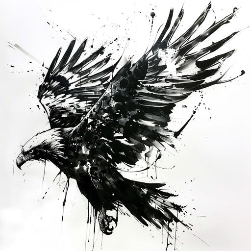 Modern abstract eagle tattoo with splash ink