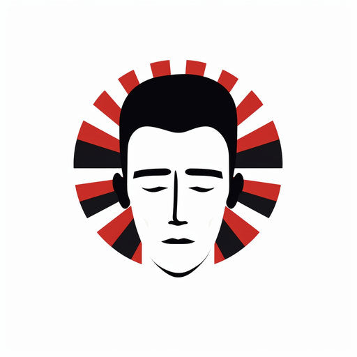 Minimalist headache illustration on white background