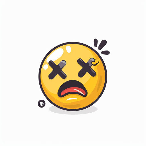 Yellow face with X eyes - sadness or despair