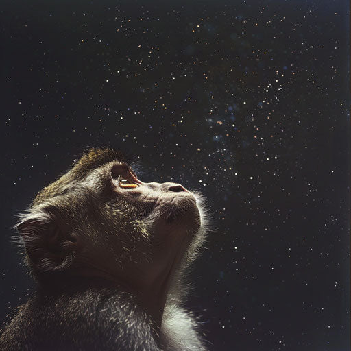 Adorable monkey admiring the stars