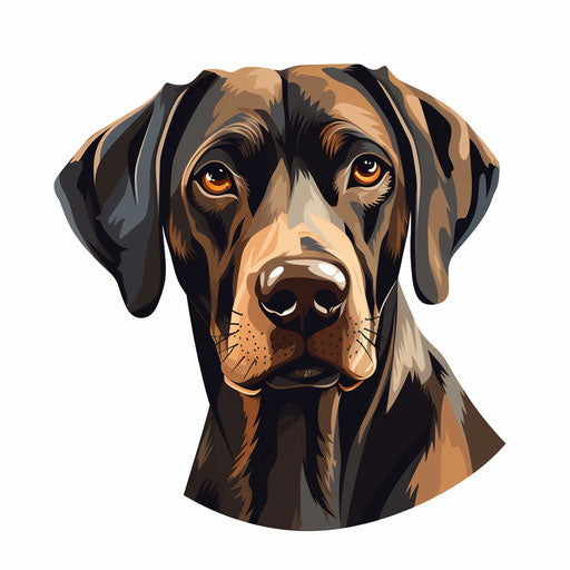 Minimalist style dog illustration on white background