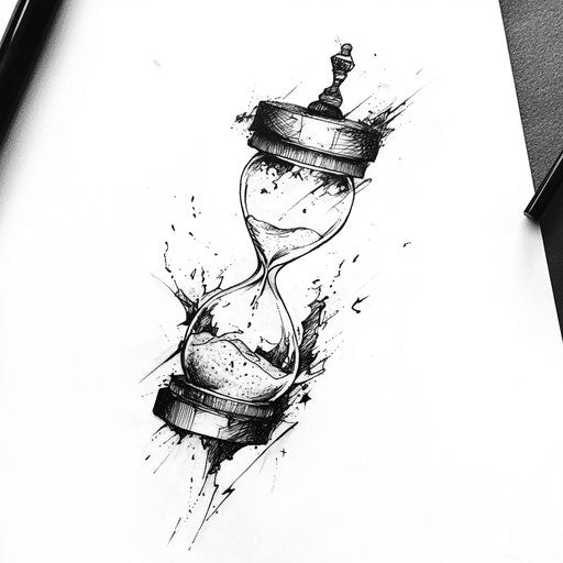 Minimalist forearm tattoo with hourglass