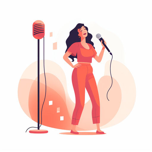 Karaoke clipart in Minimalist style, on white background