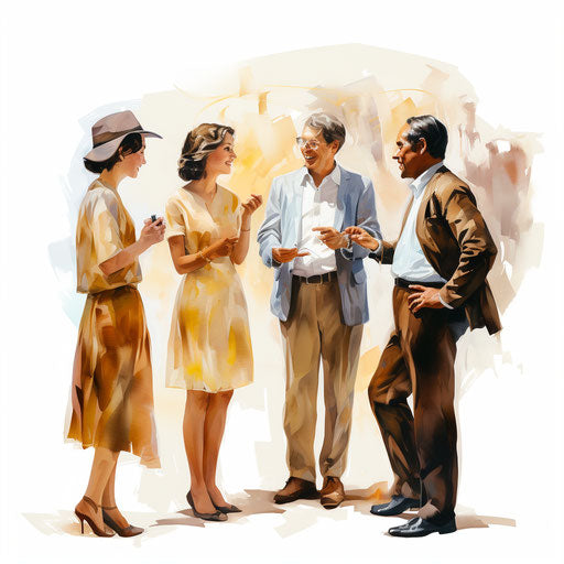 People conversation in Oil painting style