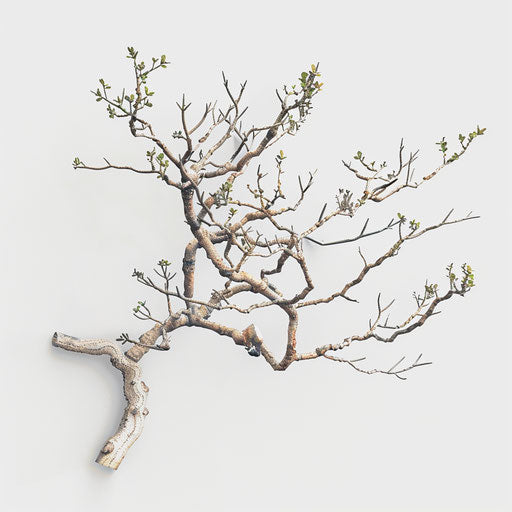 Realistic tree branch clipart on white background