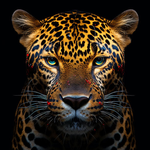 Animated gif style jaguar on black background, UHD