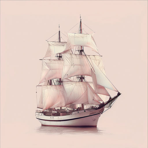 Serene palette and meticulous detail in a realistic ship clipart