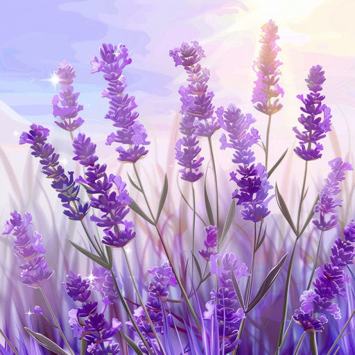 Sunny day on soft lavender flat background