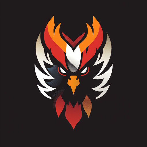 Bold logo for a clothing brand with a high contrast background, strong colors