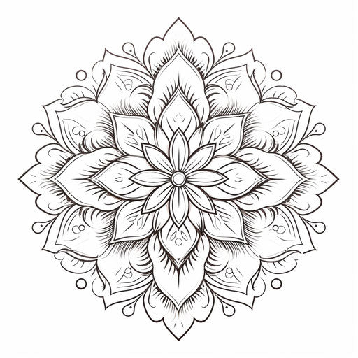 Monochromatic Serenity: Oriental Mandala Design