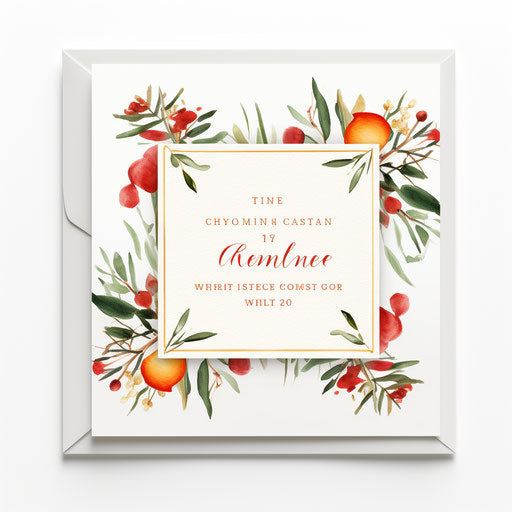 Minimalist style invitation clipart, on a white background