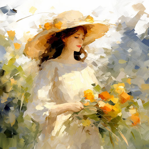 Clipart illustration in the style of Impressionistic Art, on white background