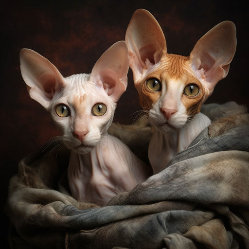 Two cornish rex cats