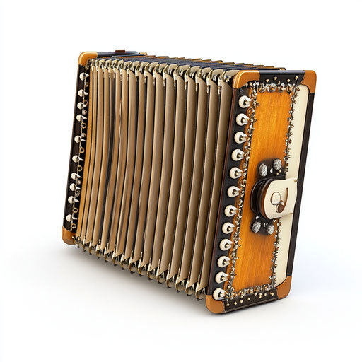 3D Accordion on flat white background, isolated clipart