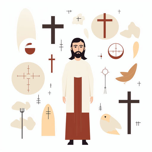Christian clipart in Minimalist style, on white background