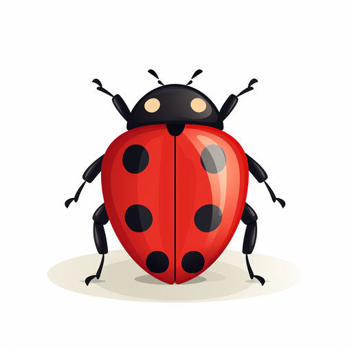 Ladybug Minimalist Style on White Background