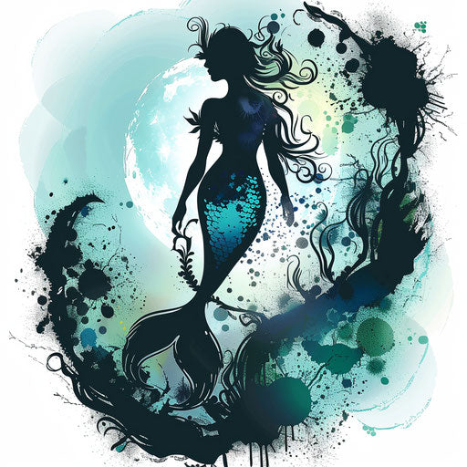 Mermaid at ocean twilight