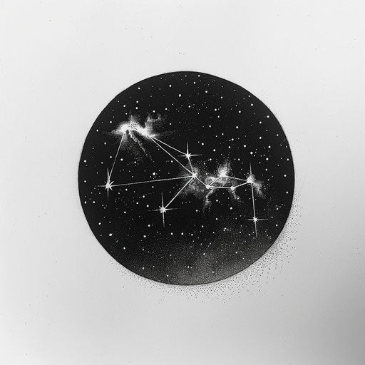 Ethereal Cancer constellation tattoo sketch