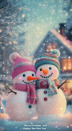 Customizable Merry Christmas And Happy New Year Caricature Clipart for Unique Creations