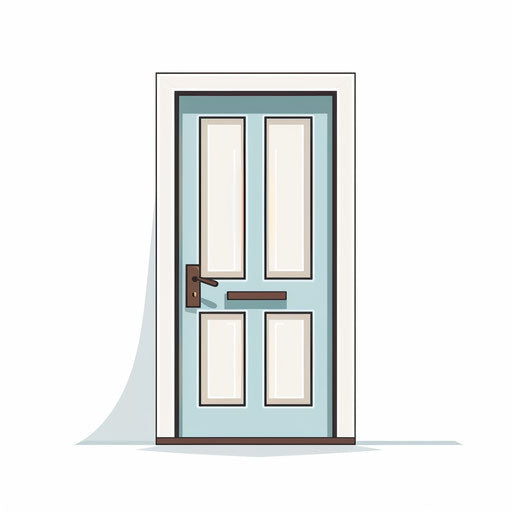 Door clipart in the minimalist style, on white background
