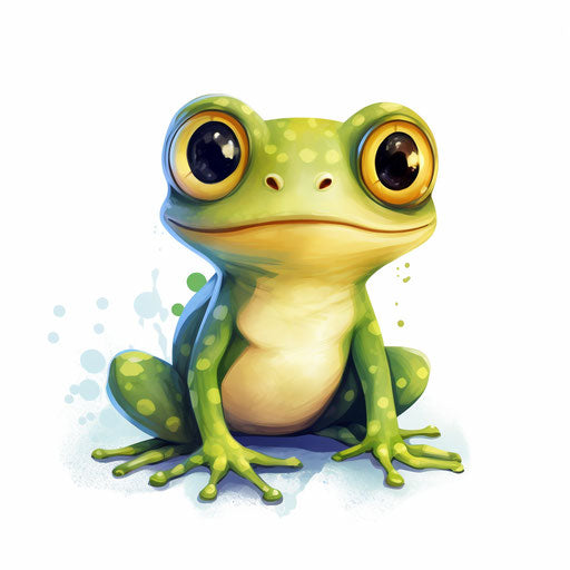 Adorable frog illustration in Oil painting style
