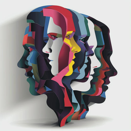 Psychology clipart in a photo realistic style on flat white background