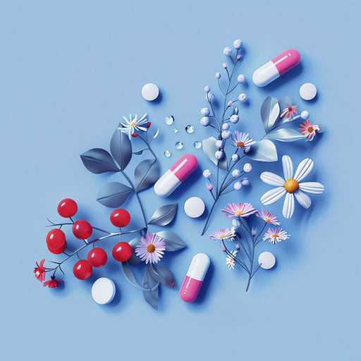 Realistic health clipart on flat indigo background