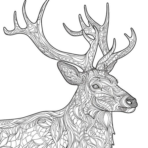 Adult coloring with deer head on the cover