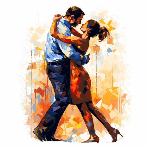 Impressionistic body artwork on white background